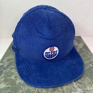 Vintage Kayjet Edmonton Oilers NHL Corduroy Royal Blue SnapBack Hat